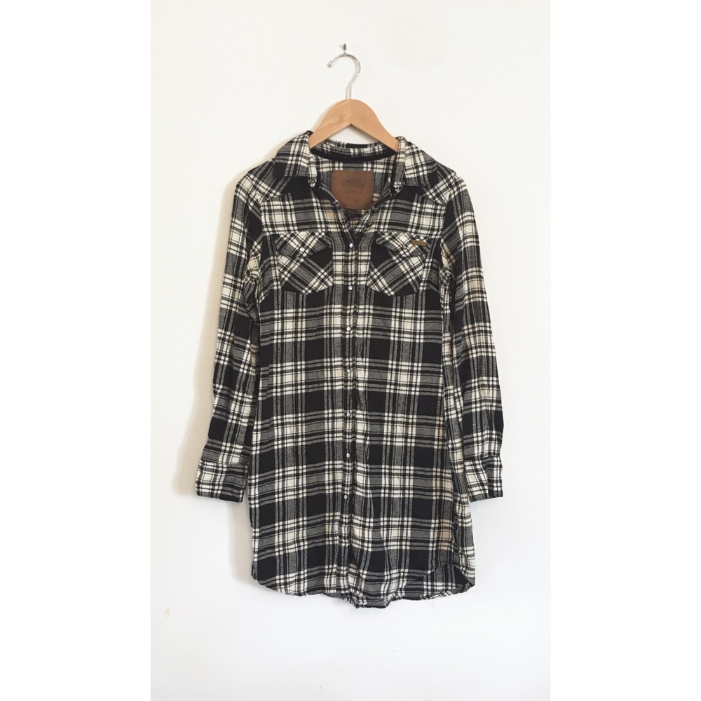 ROOTS plaid flannel dress